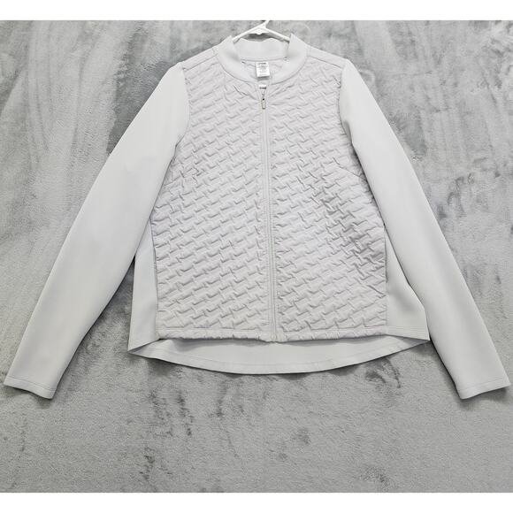 Avia Jacket Womens XL (16-18) Gray Active Performance Quilted Running Full Zip - Picture 1 of 10